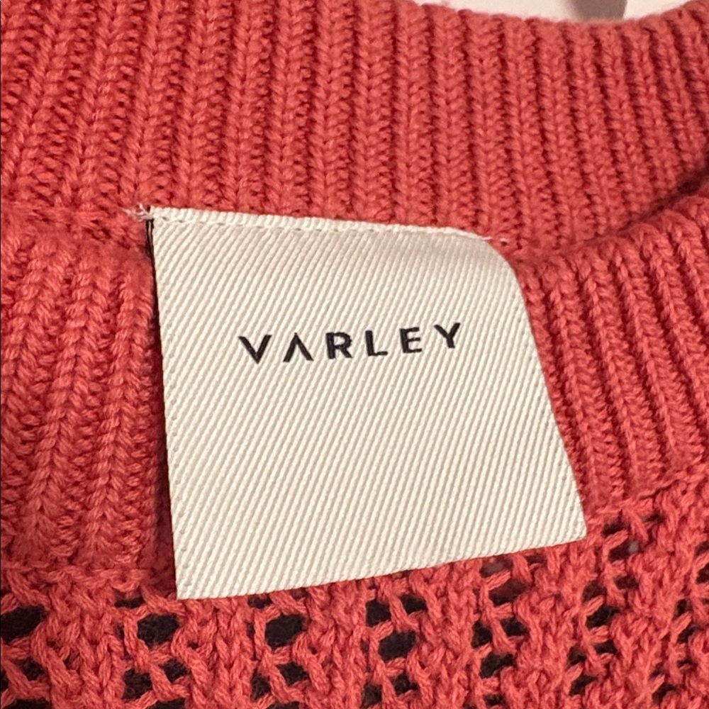 EUC [Varley] Ribbed Long-Sleeved Coral Pink Knit Crewneck Sweater Women’s Small - Picture 11 of 12
